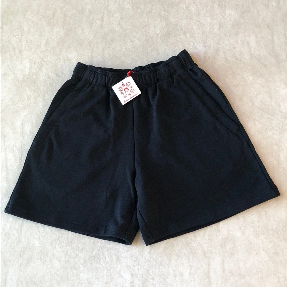 Hanna Andersson Unisex 100% Cotton Elastic Waist Sweater Shorts Black Size XS
